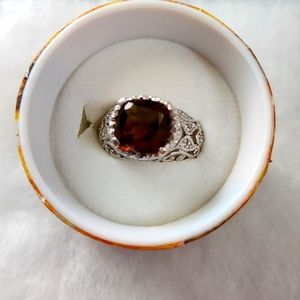 Smoky quartz ring